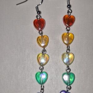 Colorful Heart Drop Earrings